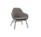 Fauteuil Design En Tissu Effet Velours Gris Et Métal Noir Mayne