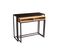 Console Bureau D'appoint Avec Rangements En Bois Clair Manguier Massif Et Métal Noir L100 Cm Ypka