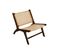 Fauteuil Ethnique En Bois Teck Massif Teinté Noyer Et Cannage En Rotin Naturel Hamma