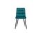 Chaises Design En Tissu Velours Bleu Canard Et Métal Noir (lot De 2) Maxwell