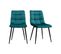 Chaises Design En Tissu Velours Bleu Canard Et Métal Noir (lot De 2) Maxwell