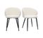 Chaises Design En Tissu Effet Laine Bouclée Écru Et Métal Noir (lot De 2) Rosalie