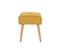 Tabouret Bas En Tissu Effet Velours Texturé Jaune Moutarde Et Bois Clair Massif H46 Cm Guesta