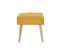 Tabouret Bas En Tissu Effet Velours Texturé Jaune Moutarde Et Bois Clair Massif H46 Cm Guesta