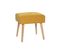 Tabouret Bas En Tissu Effet Velours Texturé Jaune Moutarde Et Bois Clair Massif H46 Cm Guesta