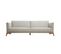 Canapé Scandinave 4 Places En Tissu Effet Velours Texturé Beige Et Bois Clair Sindro