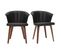 Chaises Design Noir Et Bois Foncé Noyer (lot De 2 ) Albin