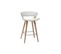 Tabourets De Bar Design Blanc Et Bois Clair H65 Cm (lot De 2) Syrah