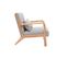 Fauteuil Scandinave En Tissu Effet Velours Gris Clair Et Bois Clair Massif Derry