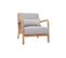 Fauteuil Scandinave En Tissu Effet Velours Gris Clair Et Bois Clair Massif Derry