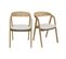 Chaises Scandinaves Empilables En Bois Clair Chêne Et Tissu Beige (lot De 2) Lova