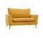 Canapé Scandinave 2 Places En Tissu Effet Velours Jaune Moutarde Et Bois Clair Jonas