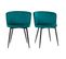 Chaises Design En Tissu Velours Bleu Pétrole Et Métal Noir (lot De 2) Serif