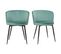 Chaises Design En Tissu Velours Céladon Et Métal Noir (lot De 2) Serif