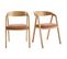 Chaises Empilables En Bois Clair Chêne Massif Et Tissu Effet Velours Terracotta (lot De 2) Lova