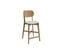 Tabouret De Bar En Bois Clair Chêne Massif Et Tissu Beige H65 Cm Lucia