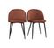 Chaises Design En Tissu Velours Rouge Tomette Et Métal Noir (lot De 2) Celeste