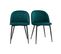 Chaises Design En Tissu Velours Bleu Pétrole Et Métal Noir (lot De 2) Celeste