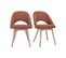 Chaises Scandinaves En Tissu Effet Velours Texturé Terre Brûlée Et Bois Clair (lot De 2) Cosette