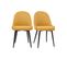 Chaises Design En Tissu Effet Velours Jaune Moutarde Et Métal Noir (lot De 2) Reez