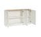 Buffet Design Blanc Laqué Brillant Et Bois Clair 3 Portes L155 Cm Nelio