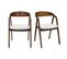 Chaises Vintage Empilables En Bois Massif Teinté Noyer, Effet Laine Bouclée Blanc (lot De 2) Lova