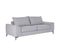 Canapé Convertible Design 3 Places En Tissu Gris Et Métal Noir Gael