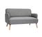 Canapé Scandinave 2 Places En Tissu Gris Clair Et Bois Clair Isko