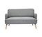 Canapé Scandinave 2 Places En Tissu Gris Clair Et Bois Clair Isko