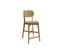 Tabouret De Bar En Bois Clair Chêne Et Tissu Effet Velours Terracotta H65 Cm Lucia