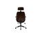 Fauteuil De Bureau De Direction Design Noir, Bois Foncé Et Métal Noir Musk