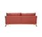 Canapé Scandinave Déhoussable 3 Places En Tissu Effet Velours Texturé Terracotta Et Bois Clair Oslo