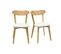 Chaises Vintage En Bois Clair Chêne Et Tissu Effet Laine Bouclée Blanc (lot De 2) Dove