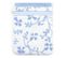 Gant De Toilette 16x21 Cm Vintage Floral Bleu 550g/m2