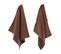 Lot De 2 Torchons De Cuisine 50x50 Cm Nid D'abeille Pure Kitchen Waffle Marron