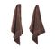 Lot De 2 Torchons De Cuisine 50x50 Cm Éponge Pure Kitchen Terry Marron