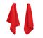 Lot De 2 Torchons De Cuisine 50x50 Cm Éponge Pure Kitchen Terry Rouge