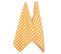 Lot De 2 Torchons De Cuisine Éponge 50x50 Cm Squares Vichy Jaune