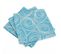 Lot De 3 Serviettes De Table 45x45 Cm Jacquard Coton Spirale Bleu Turquoise