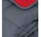 Couette Hiver 140x200 Cm Cocoon Bicolore Gris/rouge Garnissage Fibre Polyester 400g/m2