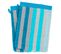Lot De 2 Gants De Toilette 16x21 Cm Pure Stripes Turquoise