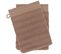 Lot De 2 Gants De Toilette 16x21 Cm Natural Stripes Marron