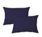 Lot De 2 Taies D'oreiller 50x70 Cm Polyester Microfibre Lago Bleu Marine