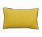 Housse De Coussin Prelude 30x50 Cm Finition Biais Noir Face En Lin Lavé Et Dos En Coton Lavé Jaune