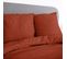 Parure De Lit 240x220 Cm Mila 100% Polyester Micro Lavée Rouge Terracotta 3 Pièces