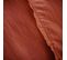 Parure De Lit 240x220 Cm Mila 100% Polyester Micro Lavée Rouge Terracotta 3 Pièces