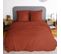 Parure De Lit 240x220 Cm Mila 100% Polyester Micro Lavée Rouge Terracotta 3 Pièces