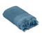 Serviette De Toilette Jacquard 550 G/m² 50x90 Cm Tethys Micro-coton Bleu Orage