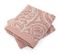 Lot De 2 Serviettes Invité 33x50 Cm Coton Motif Mandala Collection Plenty Rose