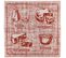 Lot De 2 Torchons De Cuisine Pur Coton 50x50 Cm Motif Fromage Cheese Rouge